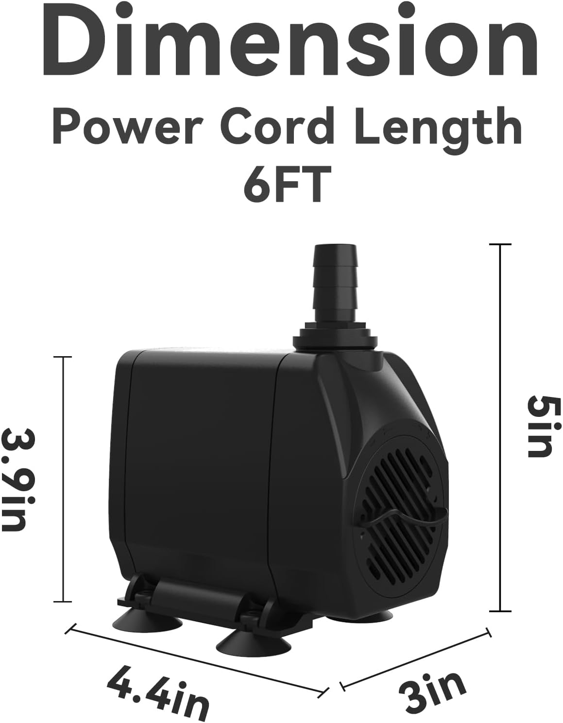 Submersible Pump 660GPH (2500L H 45W) Ultra Quiet with Dry Burning Protection 8.2ft High Lift for Fountains, Hydroponics, Ponds, Aquariums & More…8