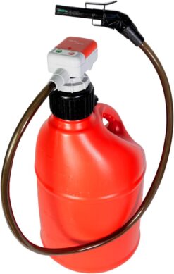 TERA PUMP TRFA01-XL 2nd Gen. Battery Powered Overfill Protection Fuel Transfer Pump w/Universal Gas Can & Utility Jug Adapter, 4.27ft Vinyl Hose, 2.5 GPM for Gas Diesel E15 E85 Fuels