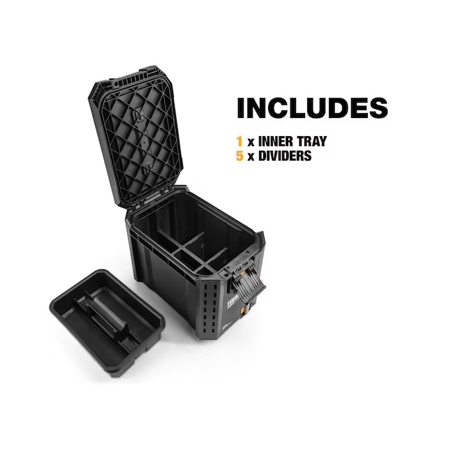 TOUGHBUILT TB-B1-B-60C STACKTECH Compact 10.4-in W x 13.5-in H x 16-in D Plastic Metal Tool Box0-_11zon