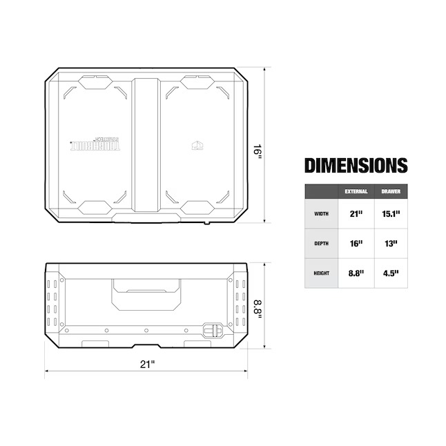 TOUGHBUILT TB-B1-D-30-1 STACKTECH 21-in W x 8.8-in H x 16-in D Plastic Metal Tool Box9_11zon