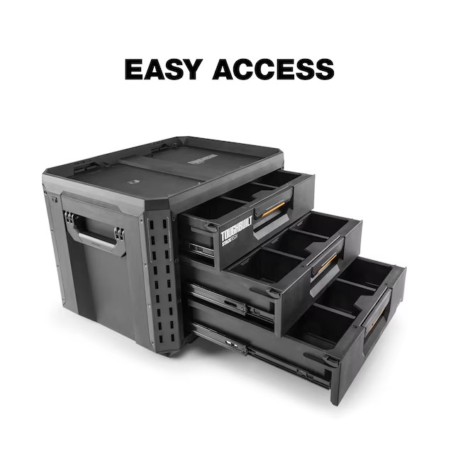 TOUGHBUILT TB-B1-D-70-3 STACKTECH XL 21-in W x 15.6-in H x 16-in D 3 -Drawer Plastic Metal Tool Box4_11zon