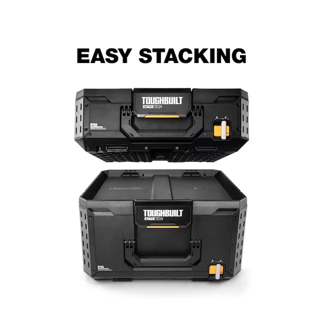 TOUGHBUILT TB-B1-X-50 STACKTECH Crate 21-in W x 11.4-in H x 16-in D Plastic Metal Tool Box1_11zon