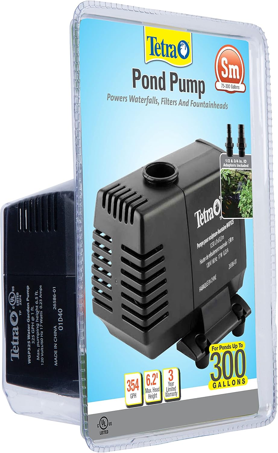 TetraPond Water Garden Pump, Powers Waterfalls Filters Fountain Heads,Black,50 to 500 Gallons45