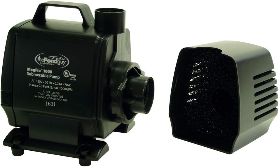 The Pond Guy MagFlo High-Efficiency Compact Pump for Small Water Gardens, Quiet Multi-Purpose System for Waterfalls, Fountains or Spitters, 2160 GPH6