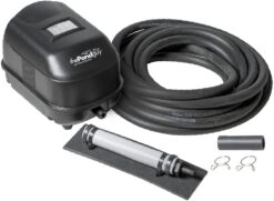 The Pond Guy Pond Aerator 1, Complete Aeration Kit, Water Garden Oxygenation Bubbler System Adds Oxygen to Koi & Fish Ponds, Outdoor Diaphragm Compressor Pump, Air Line & 1 Submersible Diffuser Stick