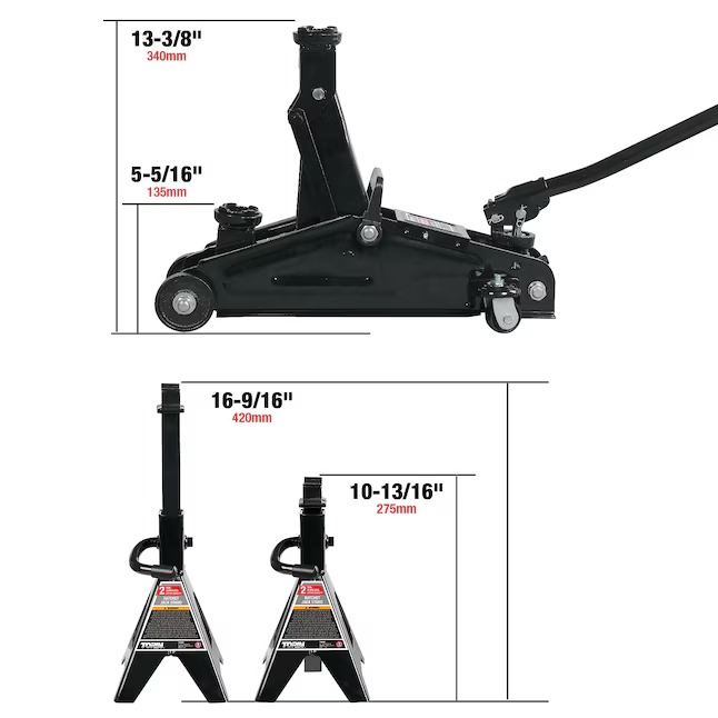 Torin T82001R Black 2-Ton Steel Manual hydraulic Floor jack5_11zon
