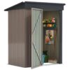 Tozey T-PS1053S0BN 5 ft. W x 3 ft. D Outdoor Storage Metal Shed Lockable Metal Garden Shed for Backyard Outdoor (14.5 sq. ft.)