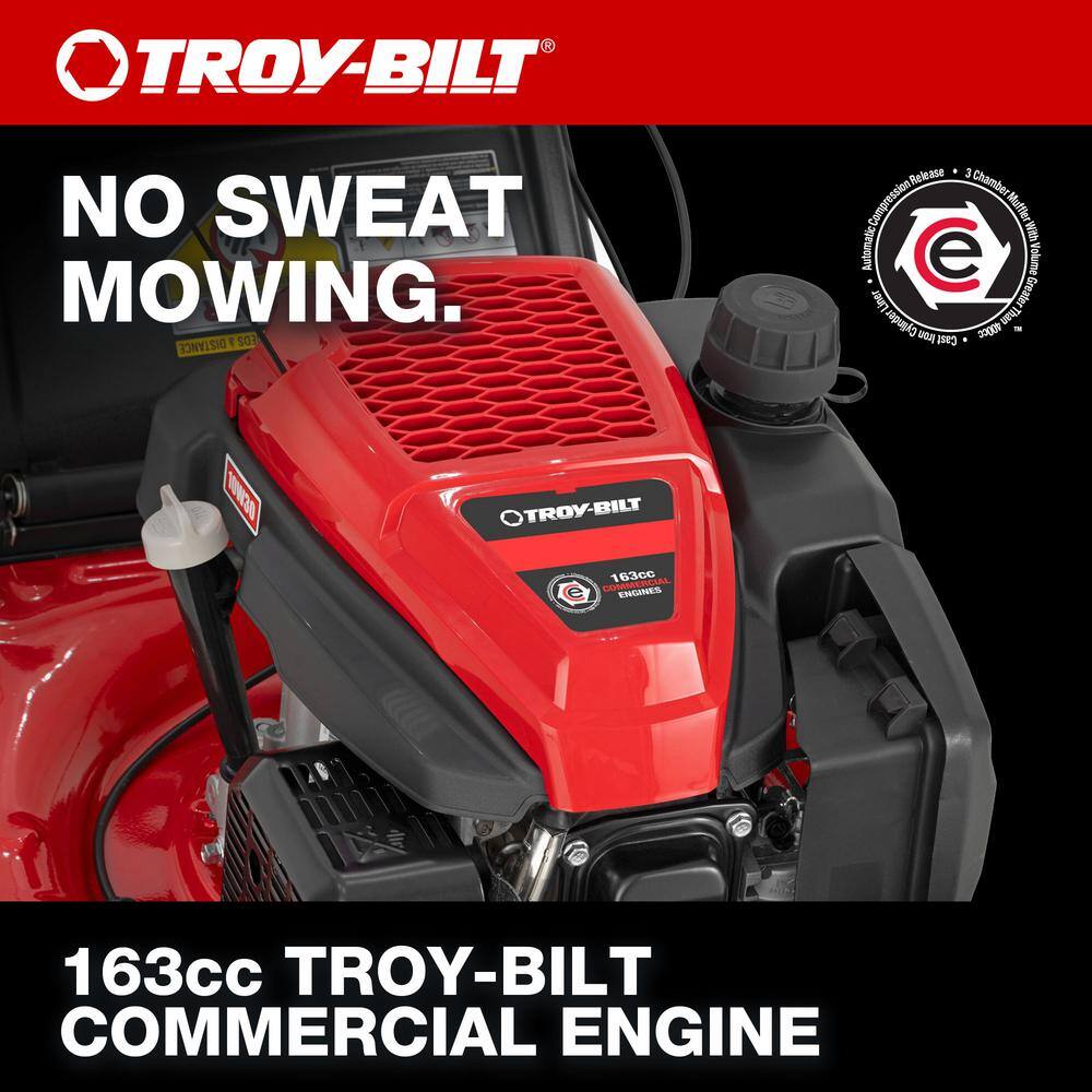 Troy-Bilt TB200 21 in. 163cc OHV Engine Front-Wheel Drive 2-in-1 Gas Walk Behind Lawn Mower with Tri-Action Cutting System5