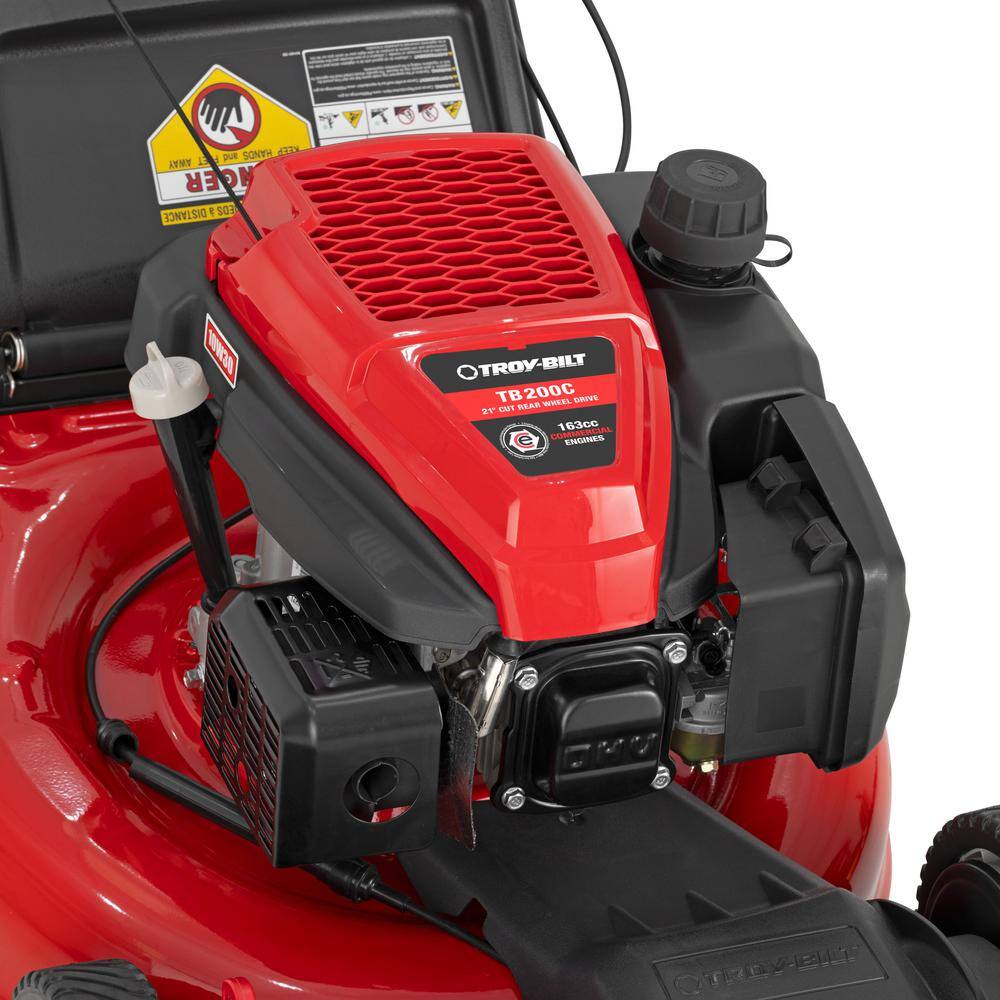 Troy-Bilt TB200 21 in. 163cc OHV Engine Front-Wheel Drive 2-in-1 Gas Walk Behind Lawn Mower with Tri-Action Cutting System6