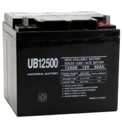 UPG UB12500 12-Volt 50 Ah L2 Terminal Sealed Lead Acid (SLA) AGM Rechargeable Battery