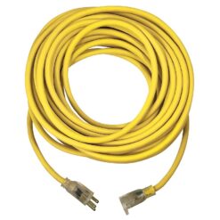 USW 74100 12 gauge Heavy Duty Yellow Extension Cords with Lighted Plugs 100-ft 12 / 3 3 Prong Yellow Outdoor SJTW Heavy Duty Lighted Extension Cord