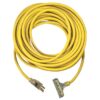 USW 76050 12 gauge Yellow Triple Tap Extension Cords 50-ft 12 / 3 3 Prong Yellow Outdoor SJTW Heavy Duty Lighted Extension Cord
