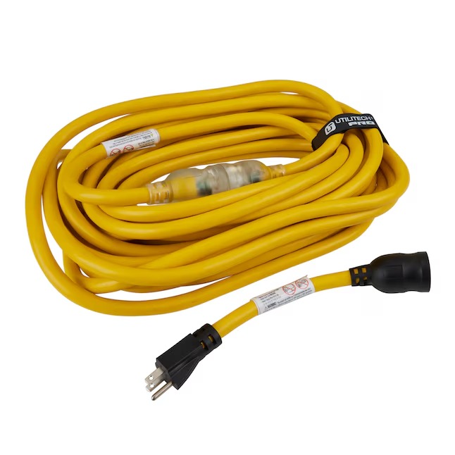 Utilitech 0112 Pro Extension Cord 50-ft 10 3 3 Prong Yellow Outdoor SJTW Heavy Duty Lighted Extension Cord_11zon Utilitech 0112 Pro Extension Cord 50-ft 10 / 3 3 Prong Yellow Outdoor SJTW Heavy Duty Lighted Extension Cord