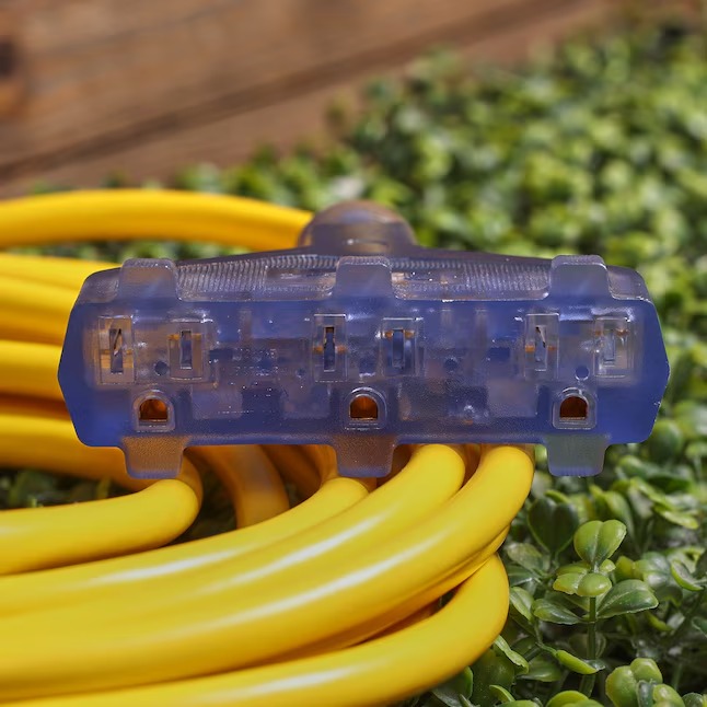 Utilitech UTP611825 Outdoor 25-ft 12 3 3 Prong Yellow Outdoor SJTW Heavy Duty Lighted Extension Cord2_11zon