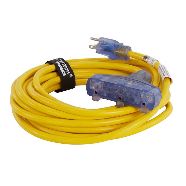 Utilitech UTP611825 Outdoor 25-ft 12 3 3 Prong Yellow Outdoor SJTW Heavy Duty Lighted Extension Cord8_11zon