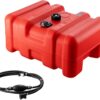 VEVOR Portable Fuel Tank, 12 Gallon/55L, Plastic Outboard Marine Tank with Hose, Easy to Carry for Yacht, Fishing, Deck Boats, Red
