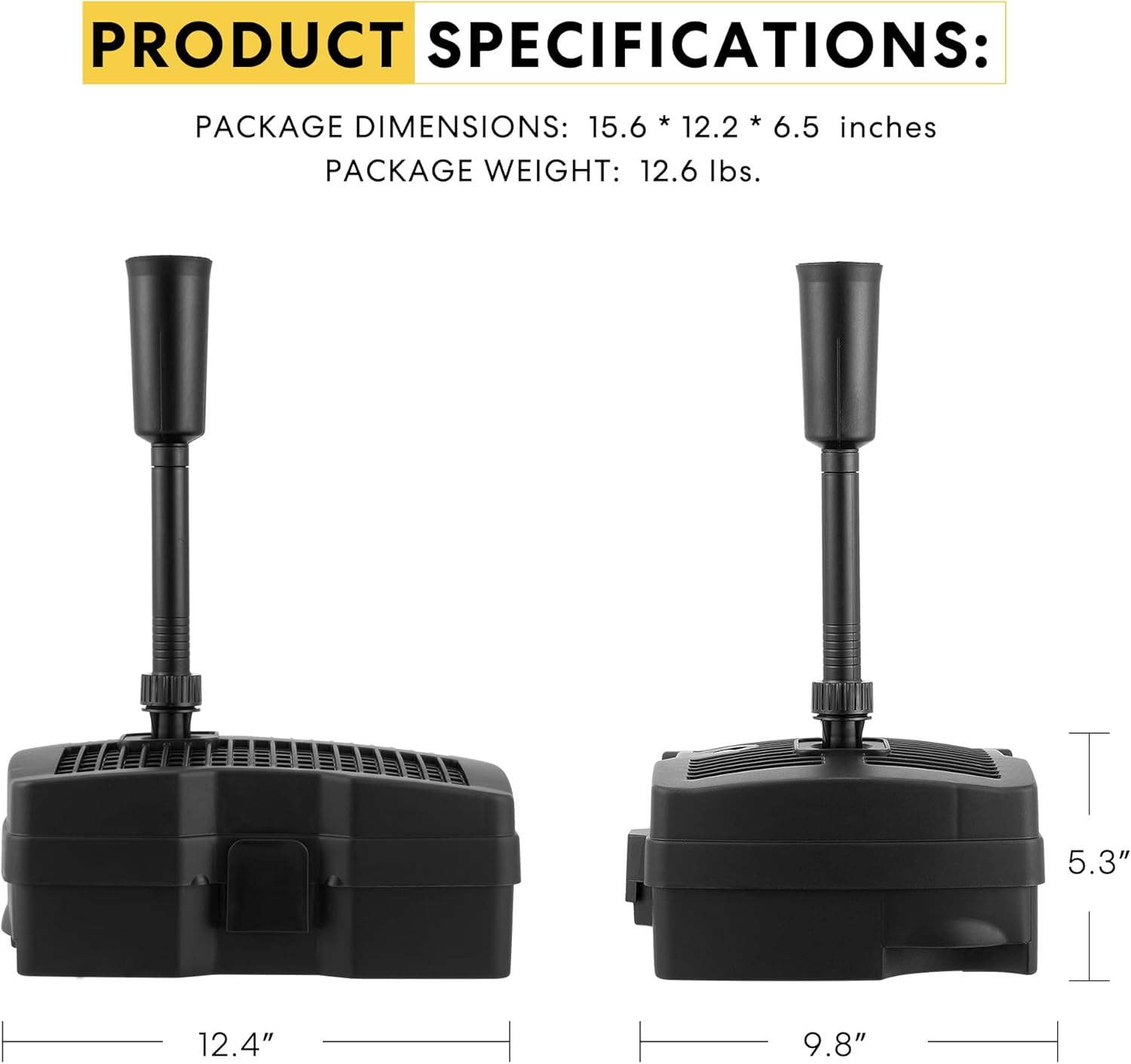 VIVOHOME 530 GPH Submersible Pond Filter Pump Fountain Kits with Sterilizer Suitable for Ponds of 920 Gallons, Water Pump Built In9