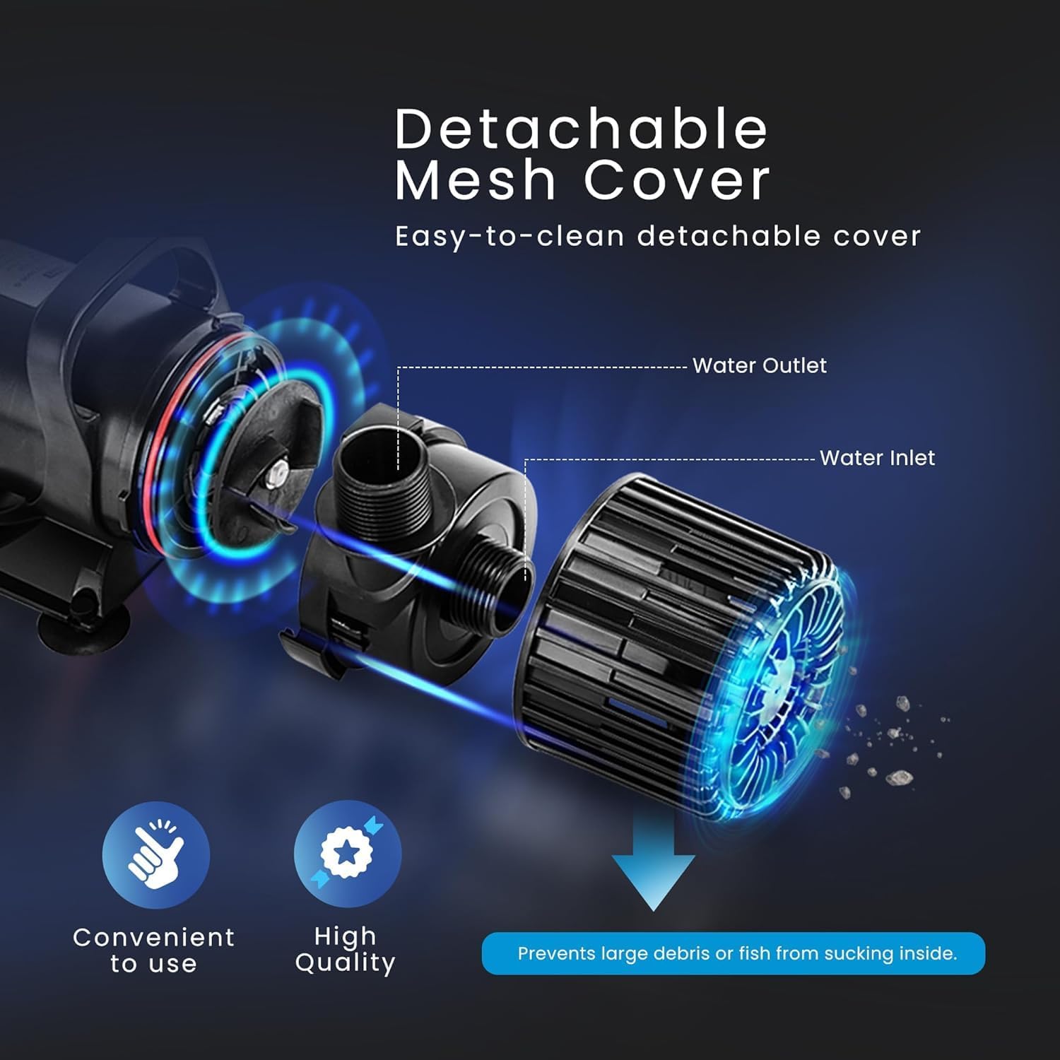 VIVOHOME Electric 175W 3000GPH Submersible Water Pump for Koi Pond Pool Waterfall Fountains Fish Tank and Aquarium4