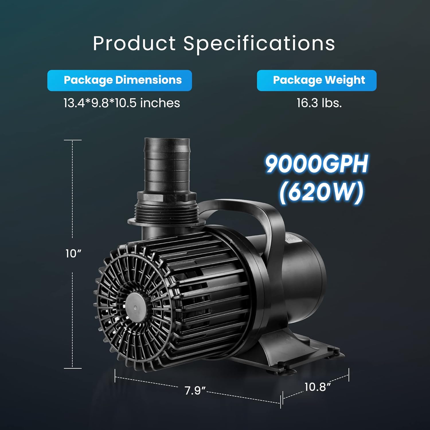 VIVOHOME Electric 620W 9000GPH Submersible Water Pump for Koi Pond Pool Waterfall Fountains Fish Tank and Aquarium5