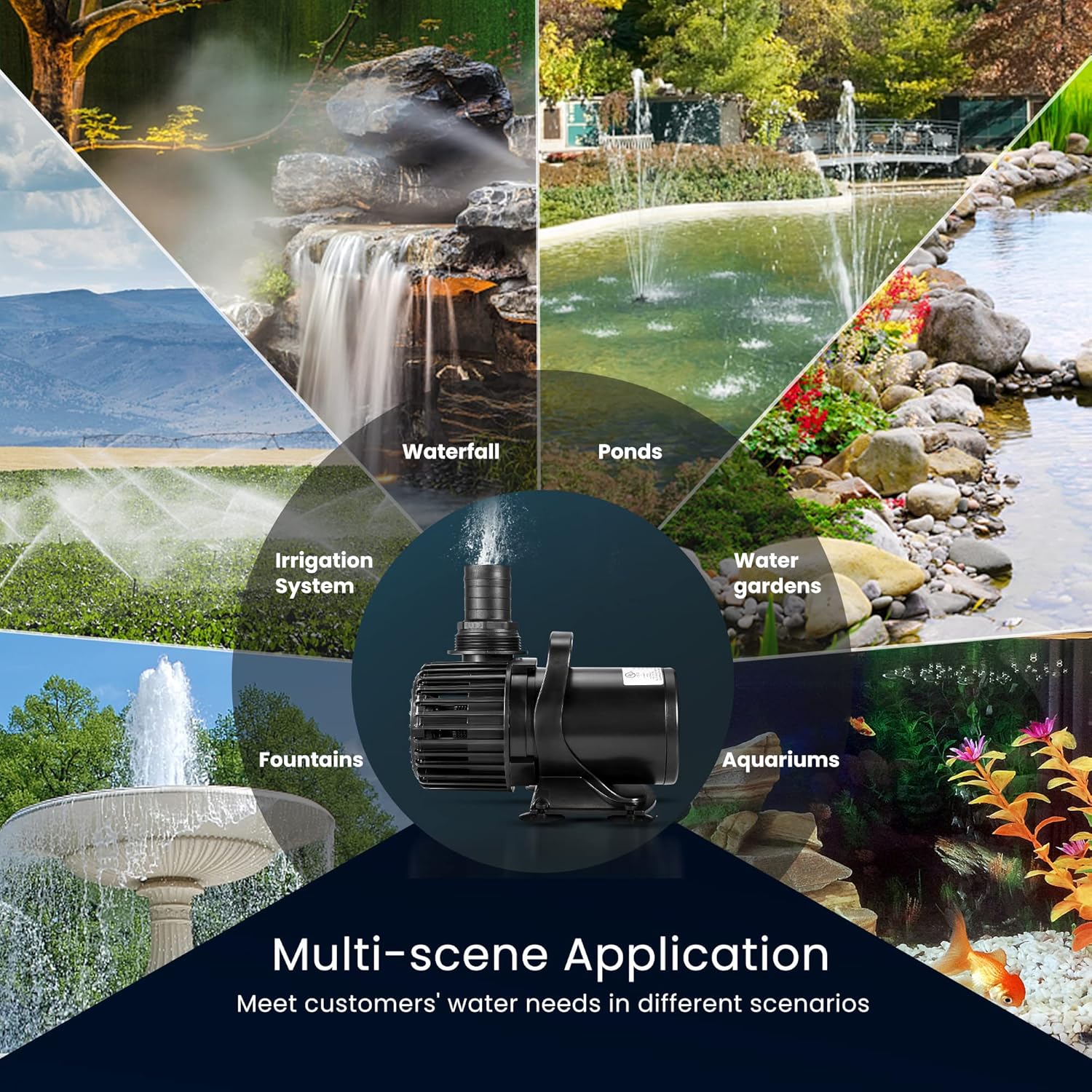 VIVOHOME Electric 620W 9000GPH Submersible Water Pump for Koi Pond Pool Waterfall Fountains Fish Tank and Aquarium7