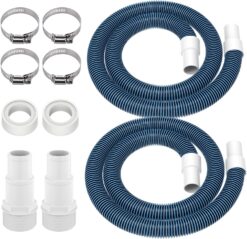 1 1/2" Swimming Pool Filter Hose Replacement Kit,Universal 1.25/1.5 Inch Hose Adapter & 1.5"Pool Vacuum Hose for Above Ground Pool,2 Pack 6 Feet Replacement Hose Suitable for Pump - Filter - Heater