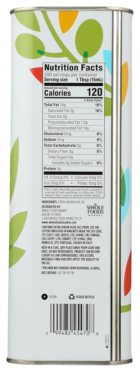 365 by Whole Foods Market, Extra Virgin Mediterranean Olive Oil, 101.4 Fl Oz0