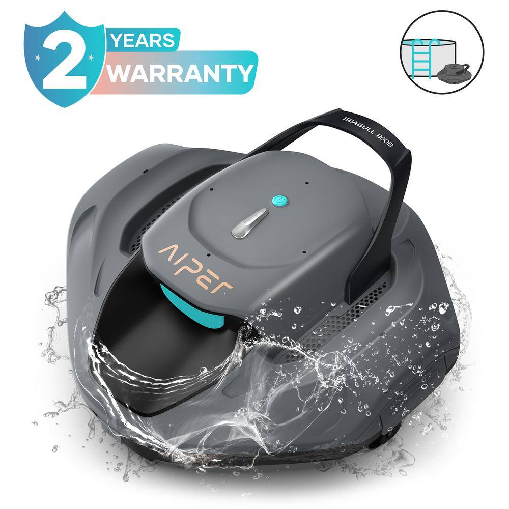 AIPER SG 800B Cordless Robotic Pool Vacuum - Automatic Pool Vacuum for Flat Above Ground Pools up to 860 sq. ft. Gray AIPER SG 800B Cordless Robotic Pool Vacuum - Automatic Pool Vacuum for Flat Above Ground Pools up to 860 sq. ft. Gray