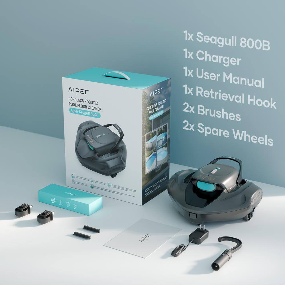 AIPER SG 800B Cordless Robotic Pool Vacuum - Automatic Pool Vacuum for Flat Above Ground Pools up to 860 sq. ft. Gray11