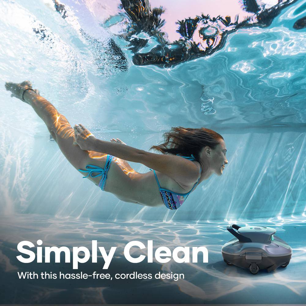 AIPER SG 800B Cordless Robotic Pool Vacuum - Automatic Pool Vacuum for Flat Above Ground Pools up to 860 sq. ft. Gray7