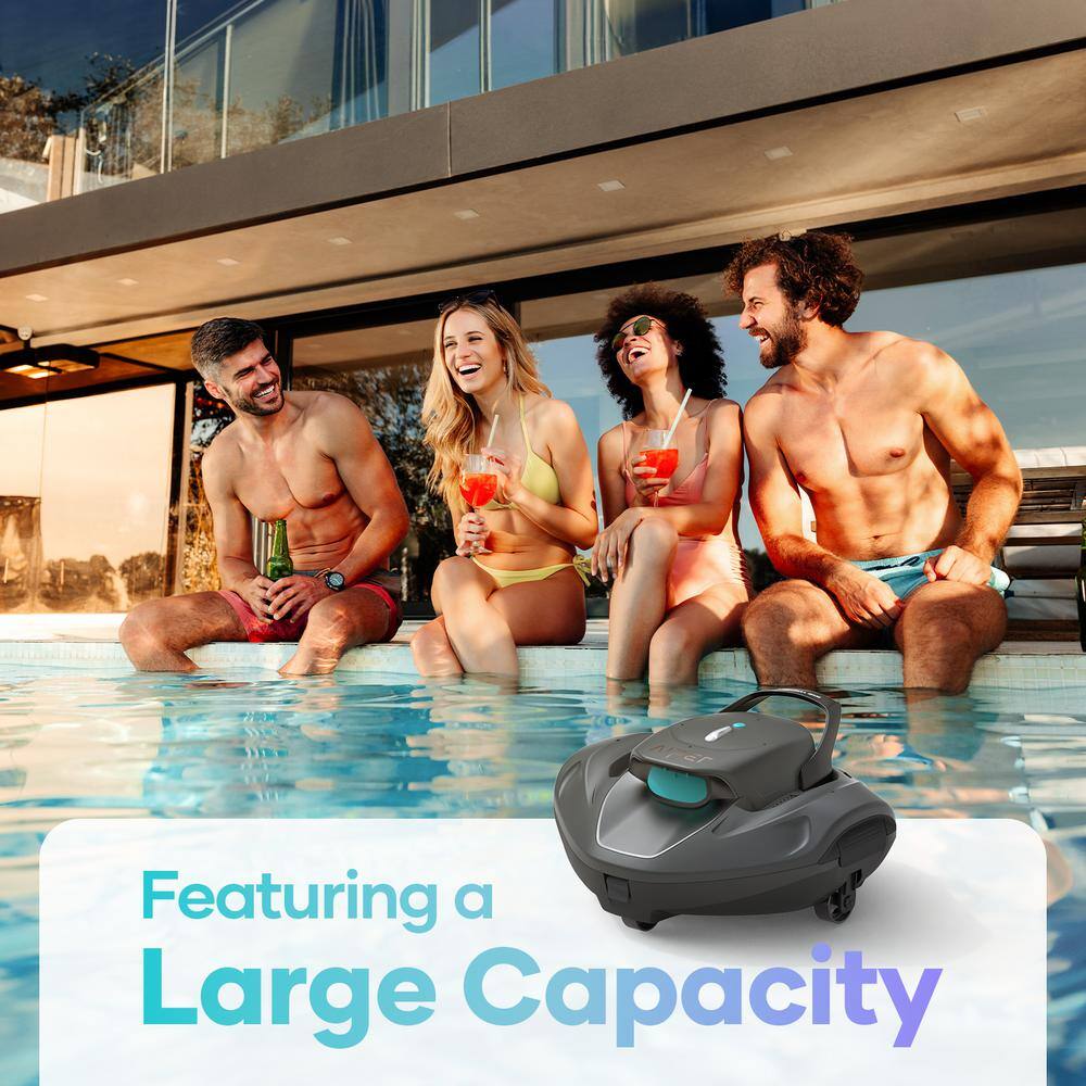 AIPER SG 800B Cordless Robotic Pool Vacuum - Automatic Pool Vacuum for Flat Above Ground Pools up to 860 sq. ft. Gray8