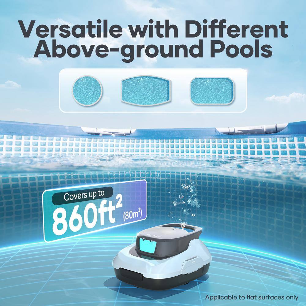 AIPER Scuba 800 Cordless Robotic Pool Vacuum for Flat Above-Ground Pools Up to 860 sq. ft.2