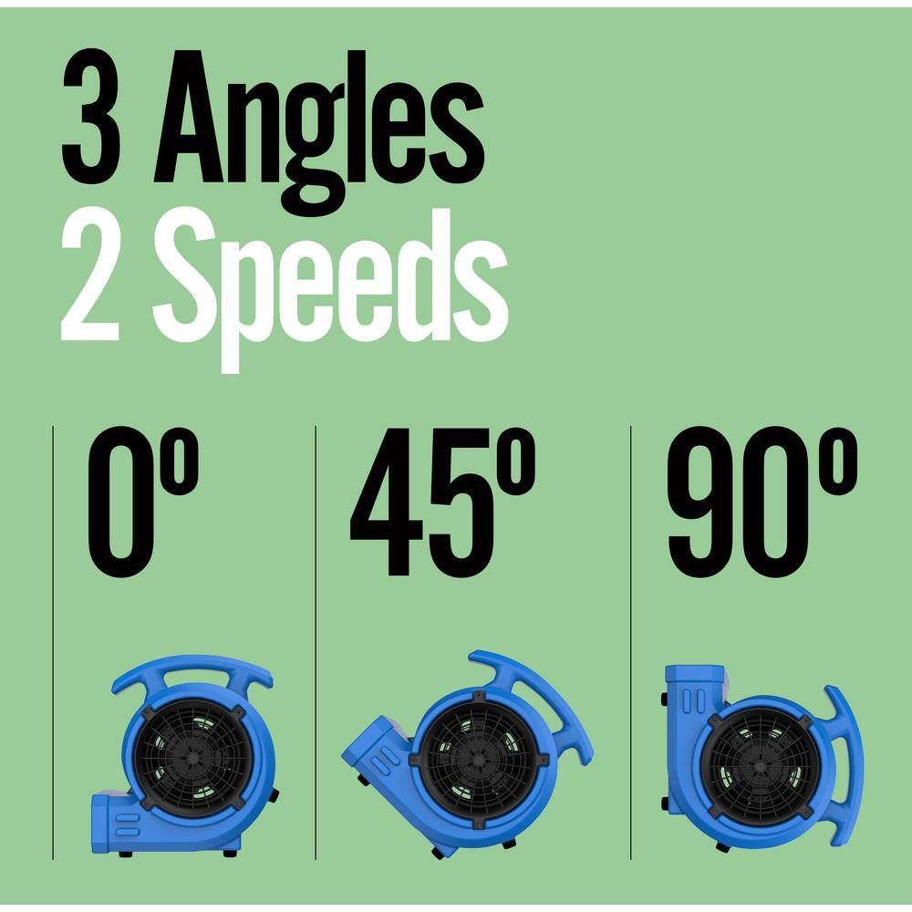 B-Air BA-VP-15-BL 1 8 HP Air Mover Carpet Dryer Floor Blower Fan for Home Use in Blue1