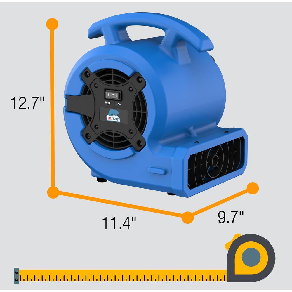 B-Air BA-VP-15-BL 1 8 HP Air Mover Carpet Dryer Floor Blower Fan for Home Use in Blue4