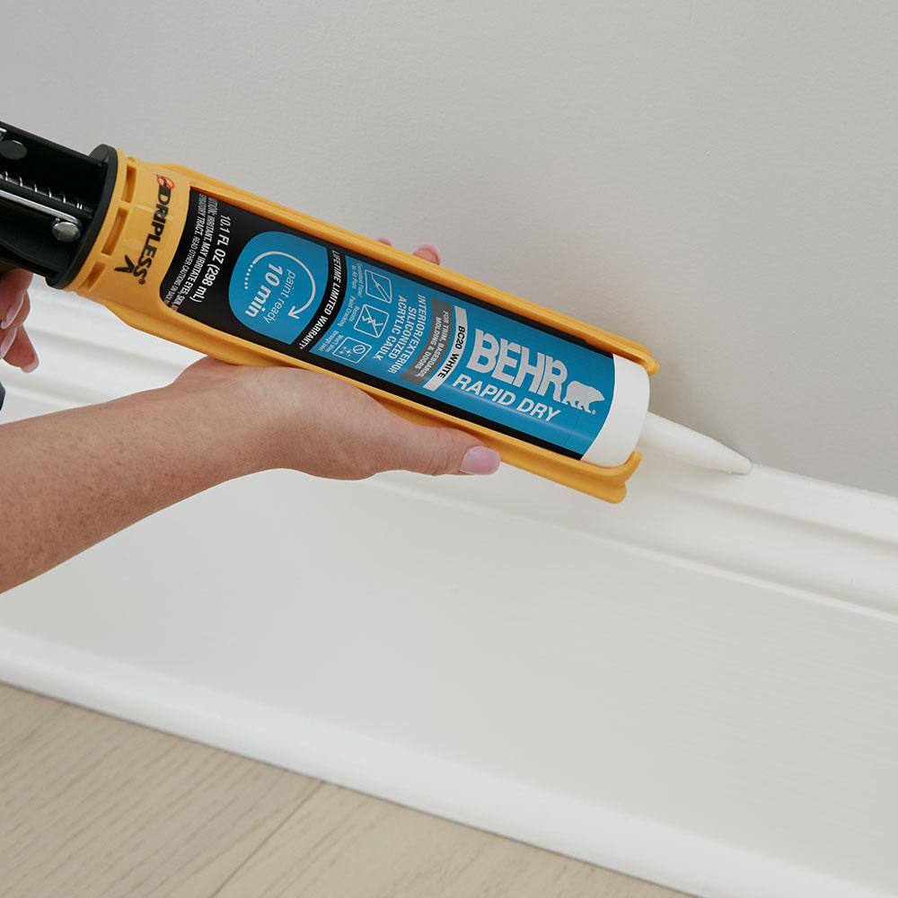 BEHR BC2011CS Rapid Dry 10.1 fl. oz. White Siliconized Acrylic Latex Caulk (12-pack)8
