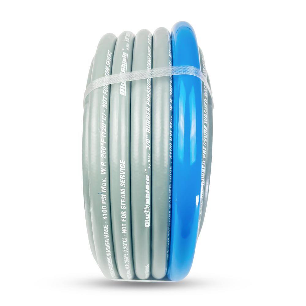 BLU SHIELD PW3850-NM 3 8 in. x 50 ft. 4100 PSI Rubber Pressure Washer Hose, Non-Marking for Hot Cold Water7