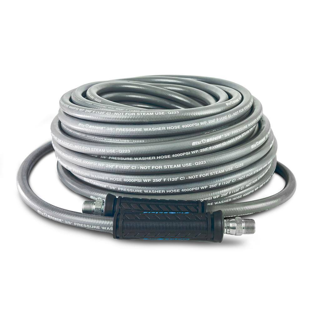 BLU SHIELD PWSW38100 3 8 in. x 100 ft. 4000 PSI Rubber Pressure Washer Hose, Non-Marking1