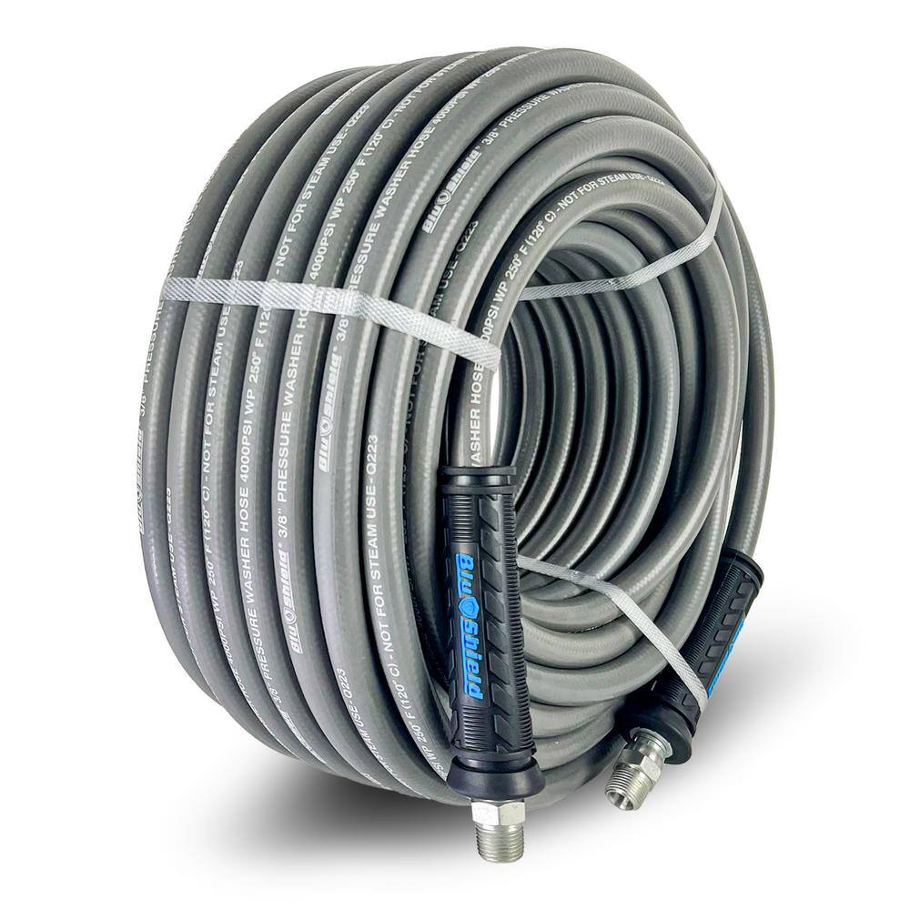 BLU SHIELD PWSW38100 3 8 in. x 100 ft. 4000 PSI Rubber Pressure Washer Hose, Non-Marking23