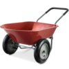 Best Choice Products SKY7888 5 cu. ft. Red Plastic Wheelbarrow with Padded Handles