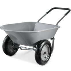 Best Choice Products SKY7890 5 cu. ft. Gray Plastic Wheelbarrow with Padded Handles