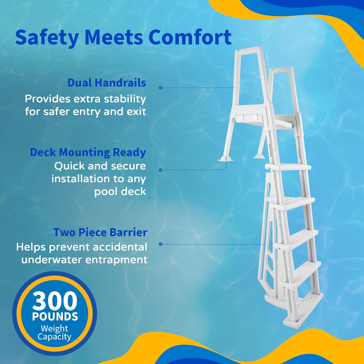 Blue Wave NE1175 Heavy Duty In-Pool Ladder - White0