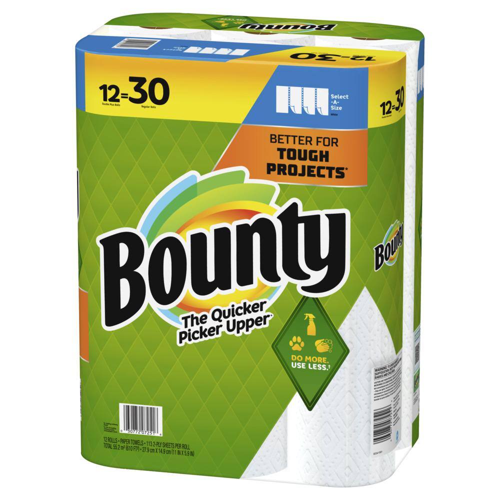 Bounty Select-A-Size Paper Towels, White (24 Double Plus Rolls)6