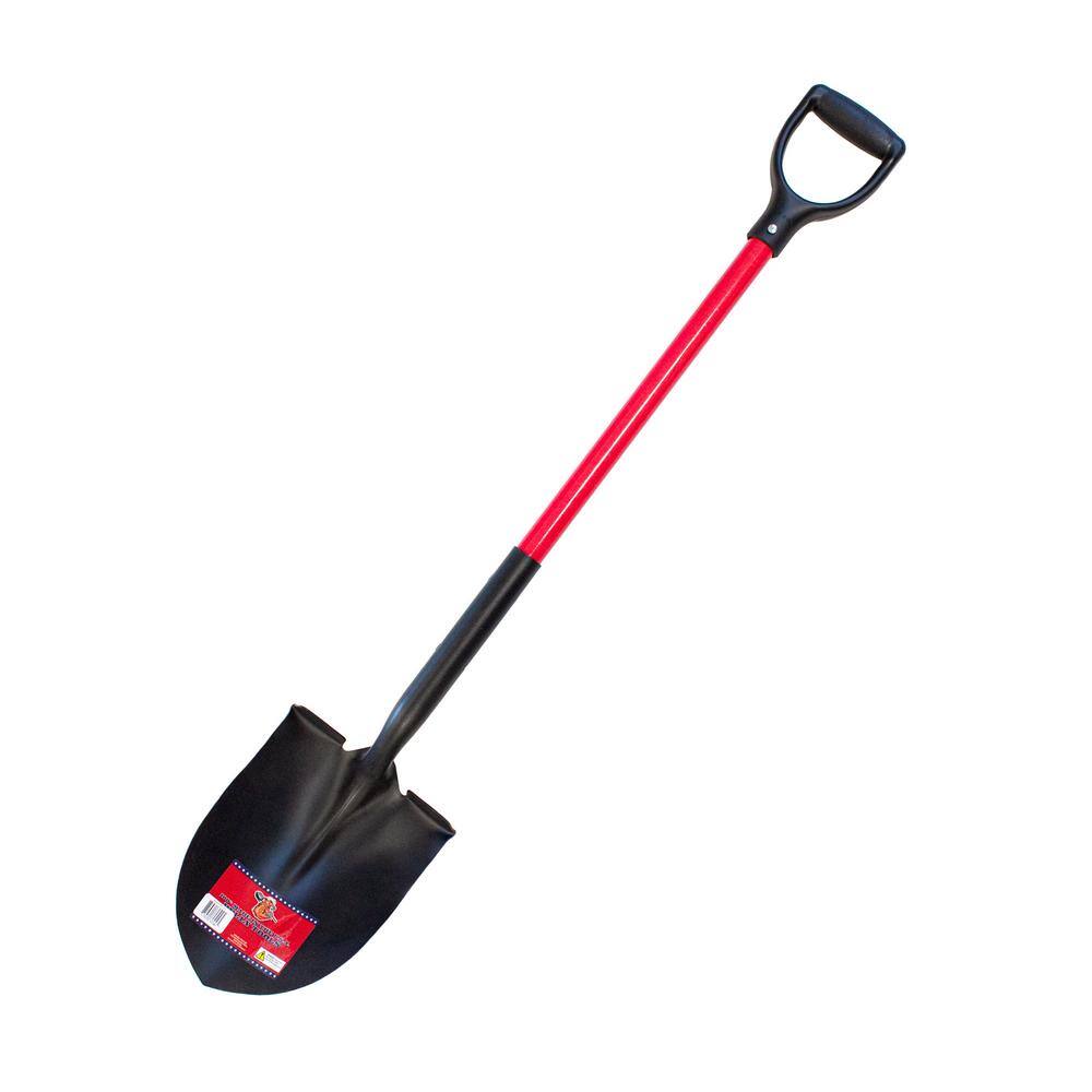 Bully Tools 62510 35.5 in. Fiberglass D-Grip Handle 14-Gauge Steel Round Point Shovel Bully Tools 62510 35.5 in. Fiberglass D-Grip Handle 14-Gauge Steel Round Point Shovel