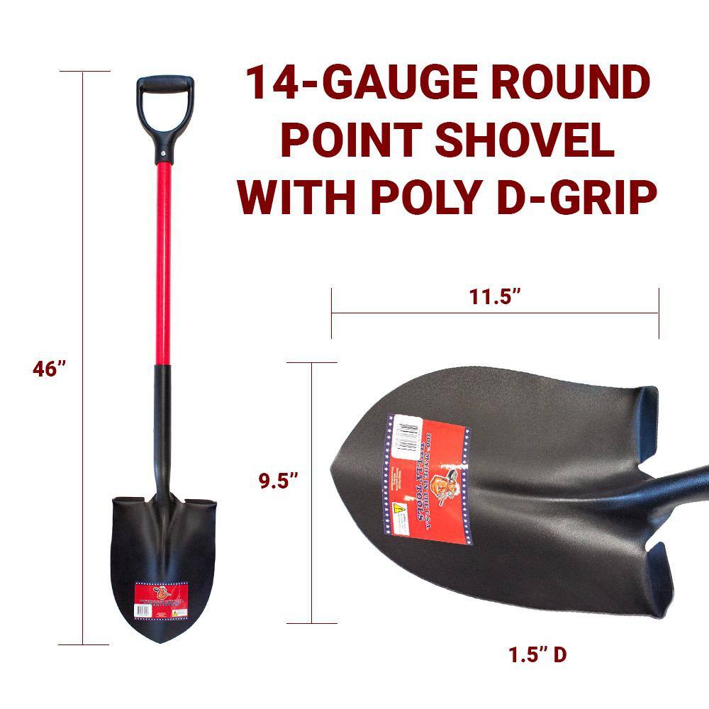 Bully Tools 82510 14-Gauge Round Point Shovel with Fiberglass D-Grip Handle5