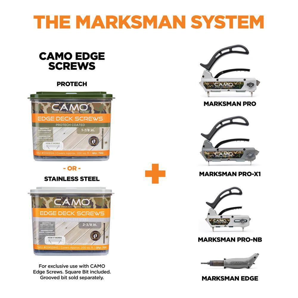 CAMO 0345144 2-3 8 in. Exterior Decking Screw - Edge Hidden Deck Fasteners (700-Count)7