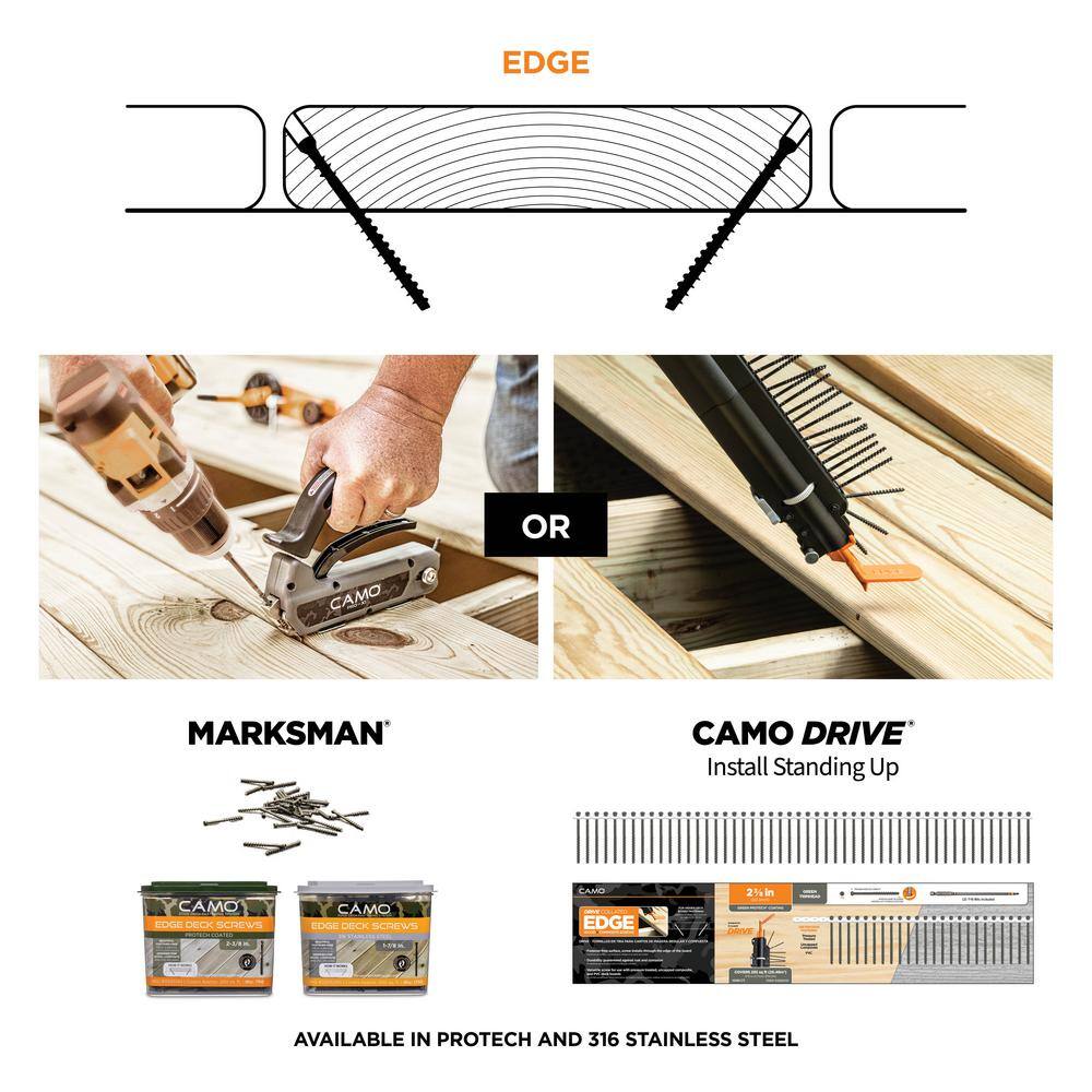 CAMO 0345144 2-3 8 in. Exterior Decking Screw - Edge Hidden Deck Fasteners (700-Count)8