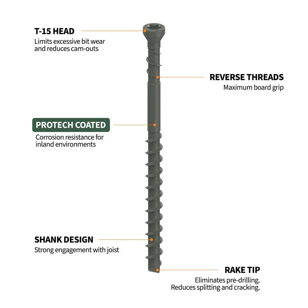 CAMO 0345148H 2-3 8 in. Exterior Decking Screw - Edge Hidden Deck Fasteners (350-Count)1