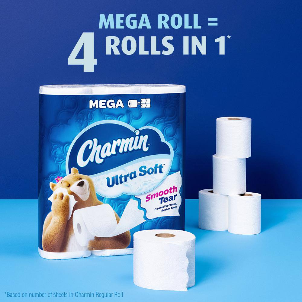 Charmin Ultra-Soft Smooth Tear Toilet Paper Rolls (24 Mega Plus Rolls)3