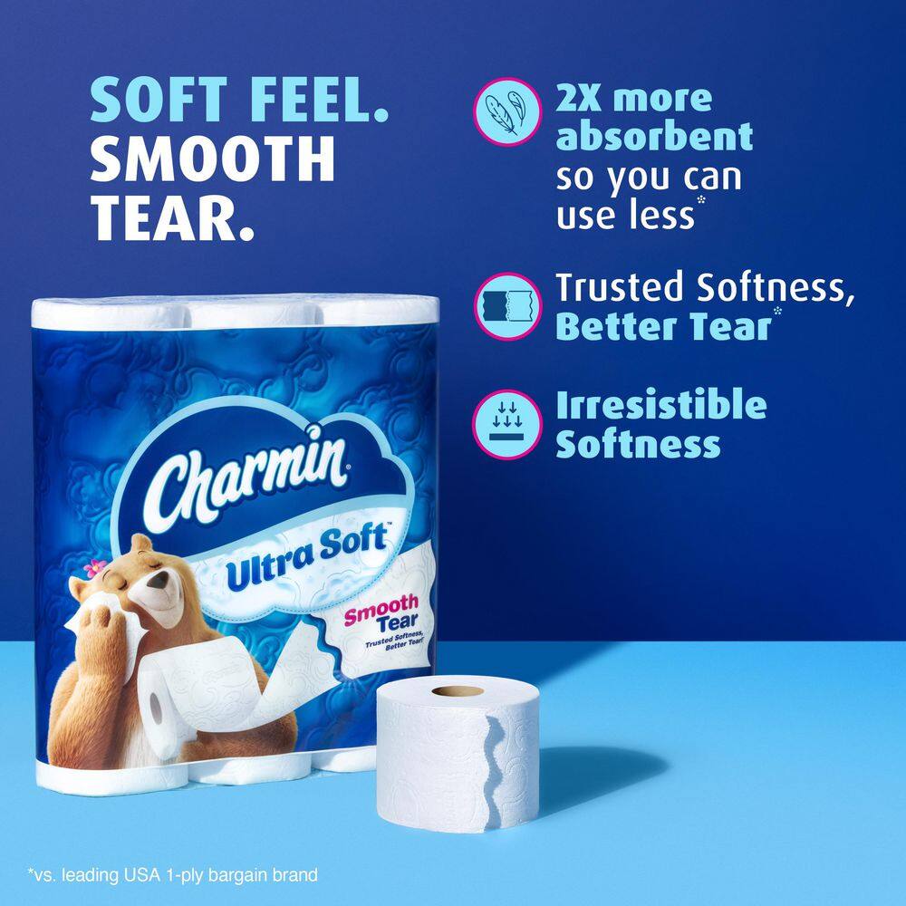 Charmin Ultra-Soft Smooth Tear Toilet Paper Rolls (36 Mega Plus Rolls)1
