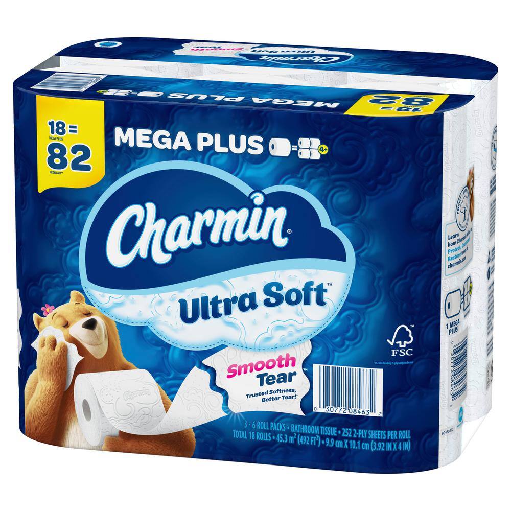 Charmin Ultra-Soft Smooth Tear Toilet Paper Rolls (36 Mega Plus Rolls)9
