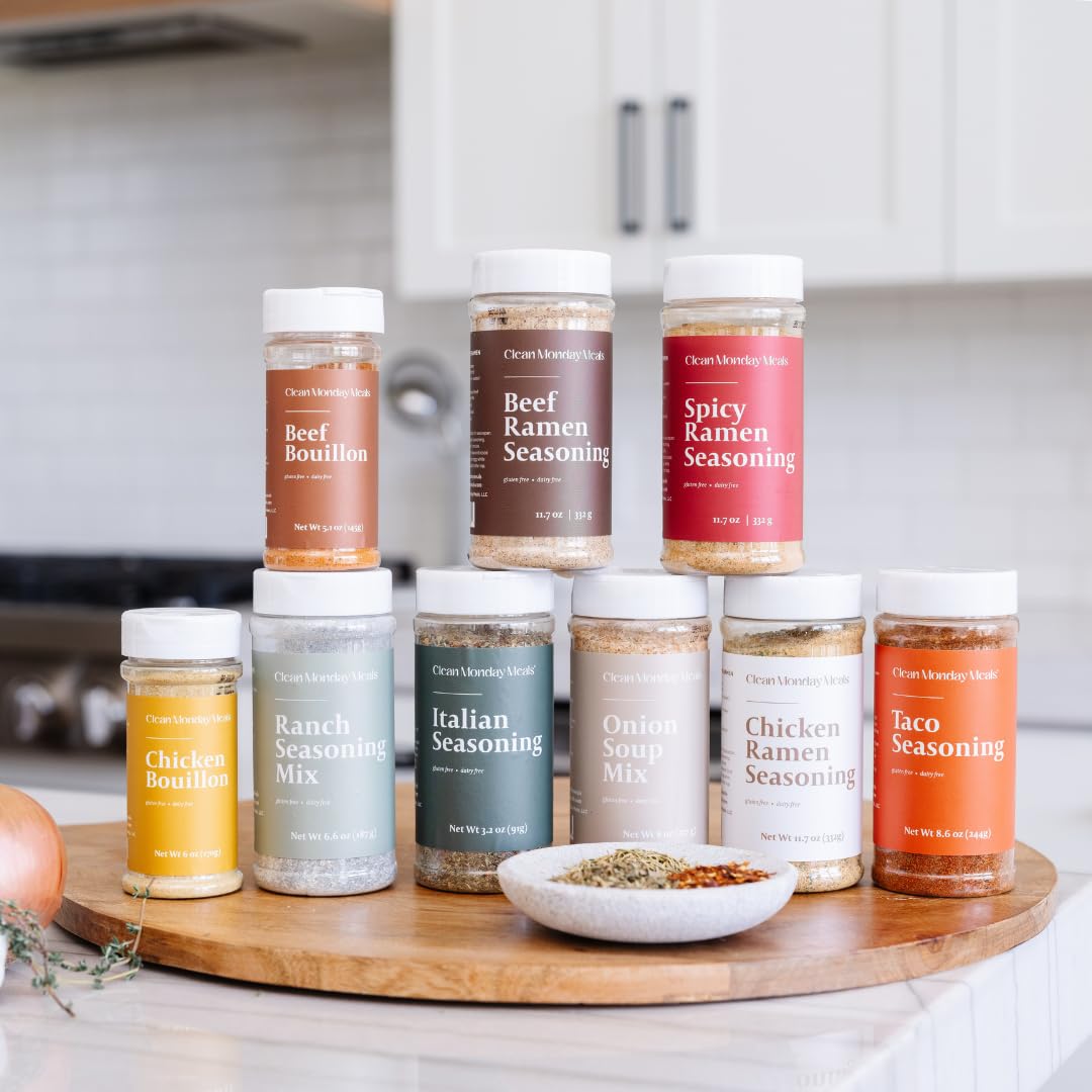 Clean Monday Meals Mix Variety Pack, Dairy Free and Gluten Free - Seasonings included are Chicken Ramen, Ranch, and Onion13